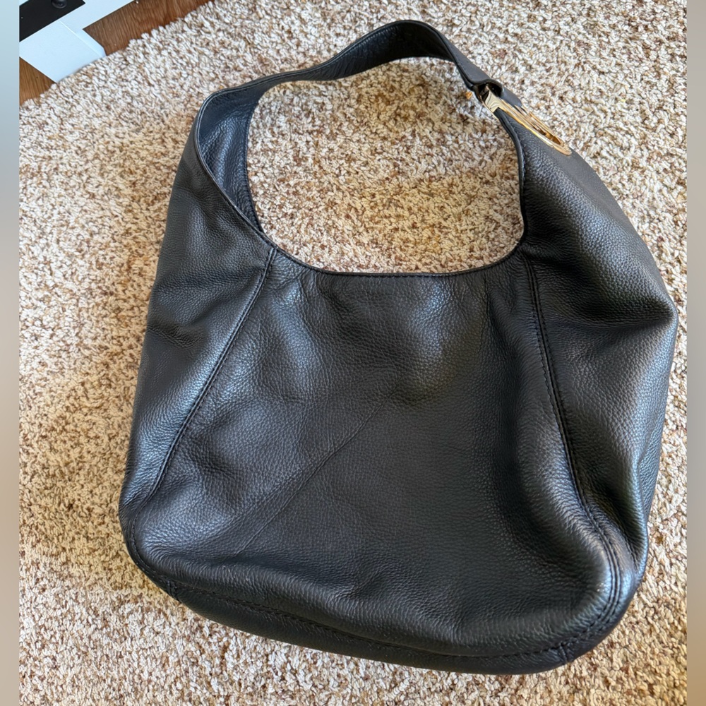 MICHAEL Michael Kors Fulton Black Leather Hobo Bag Purse - Picture 15 of 15